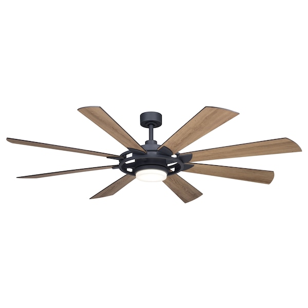 Vaxcel Indoor Outdoor Ceiling Fan, DC Motor Burlington 68-in Large Slate Gray LED F0113 - main